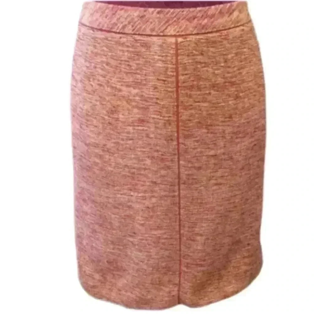Ann Taylor Woven Pencil Size 2 shell 100% Silk